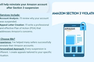 handle section 3 amazon account reinstatement and write the poa to amazon