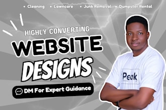 build cleaning lawn care junk removal dumpster squarespace wix wordpress website