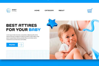 design baby clothing shopify store baby care product website kids toys website