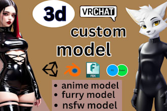custom vrchat avatar creation furry avatar 3d model for vrchat