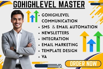 setup gohighlevel communication sms automation email automation newsletters VA