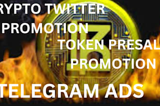 run telegram ads for your  token presale raise 100m token investor  on dex
