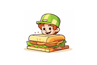 make improve excellent sandwich cartoon logo