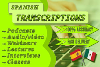 manually transcribe your audio or video into spanish accurately