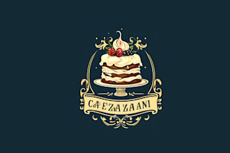 make top notch modern bakery or cake logo