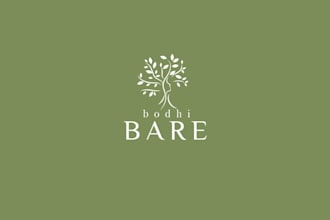design organic timeless skincare wellness brand logo