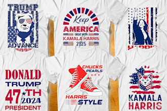 create custom political flag and trump t shirt design