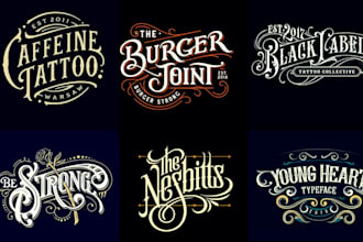 do unique barber logo, vintage, typography and tattoo design