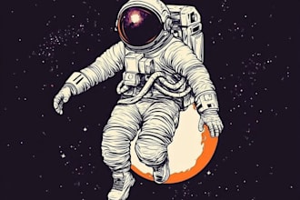 do a cool astronaut illustration