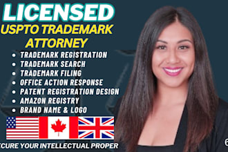 be US, canada licensed trademark registration attorney, office action, sou, noa