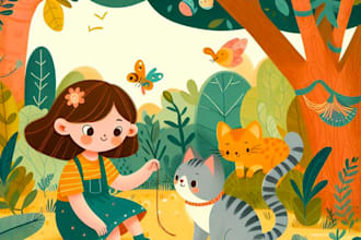 children story book illustration and book cover