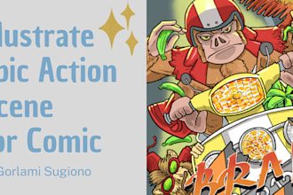 draw dynamic action comic panel