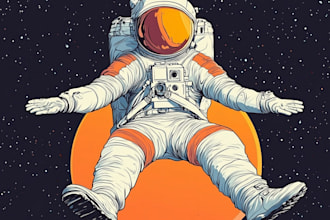 draw cool outer space astronaut illustration