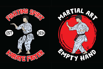 design vintage gym fitness martial art logo