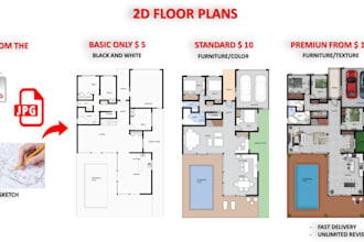 create 2d floor plans for real estate agents in photoshop