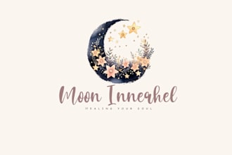 design spiritual moon logo