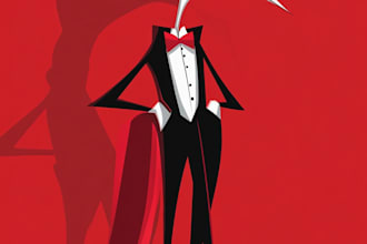 draw fave helluva boss, hazbin hotel character or oc