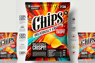 do create labels for chips, snacks, pouch, bags, product packaging, label design