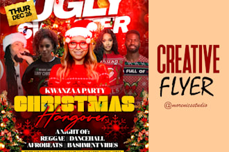 design party, club, events, corporate flyers and social media ads for promotions