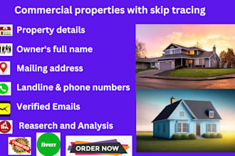 provide real estate commercial property leads with skip tracing