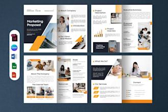design business brochure, company profile, booklet, reports, white paper canva