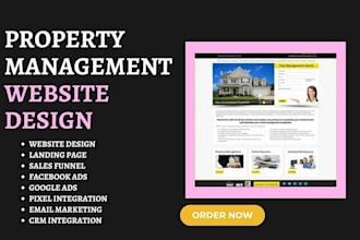 design vacation landing page property management website hotel booking sales