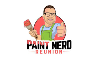 design looking character drawing nerdy painter paint logo