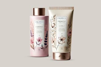 do create luxury perfume packaging, logo, cosmetic label design, or 3d model