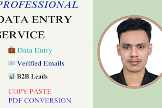 do web research, data entry and collect business emails