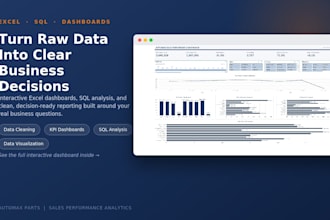 do excel dashboard, data analysis, and sql analysis