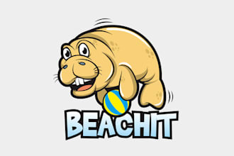design unique fun beach creature logo