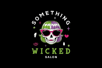 design slumber party salon identify women logo
