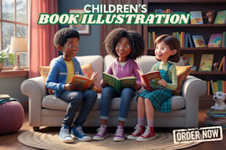 design 3d children storybook illustration children story book cover