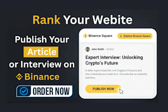 publish your article or interview on binance and top medias