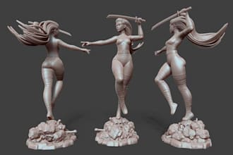 sculpt 3d characters model, statue, miniatures, fantasy for 3d printing