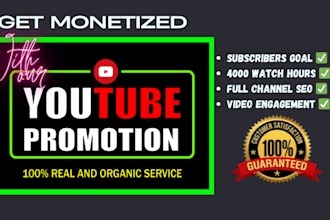 do complete youtube channel promotion video promotion for organic subscribers