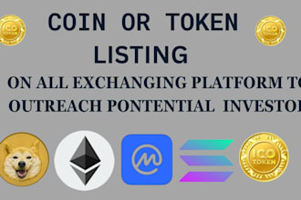 do coin listing, token listing, ico memecoin crypto website promotion