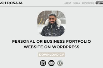 design your professional portfolio or business website in wordpress