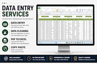 do PDF to excel conversion, excel formatting, cleanup