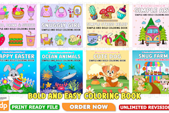 create bold and easy coloring book for amazon kdp
