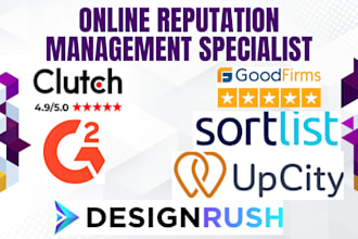 upcity goodfirms designrush clutch g2 gmb management to boost online reputation