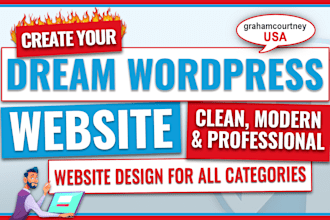 create wordpress website design,build website in 1day