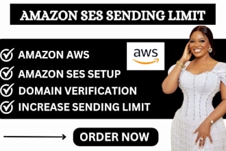 setup amazon ses with 50k sending limit domain verification