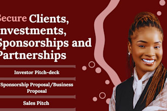 write a compelling pitch deck or proposal to secure funding and partnerships