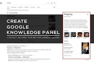 create google knowledge panel or graph for any category