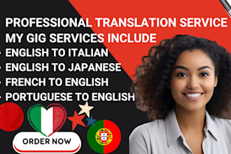 translate english to japanese chinese italian portuguese french and vise versa