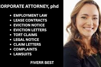offer expert services in employment law,lease, tort claim, and unlawful eviction