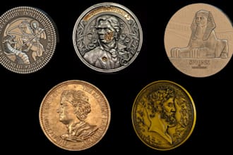 sculpt 3d bas relief character coin badge token coin medal crest stl cnc design