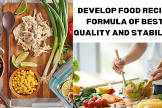 develop food recipe formula of best quality and stability