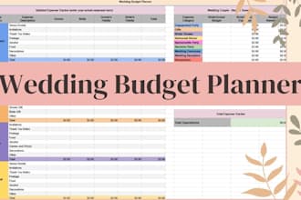 send a wedding budget expenses planner